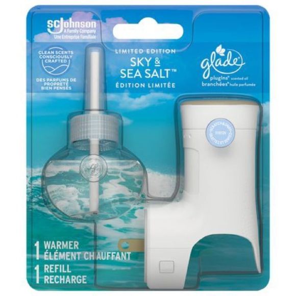 Glade plugIns sky & sea salt air freshener scented oil 2 warmers 2 refills NEW - Picture 6 of 6